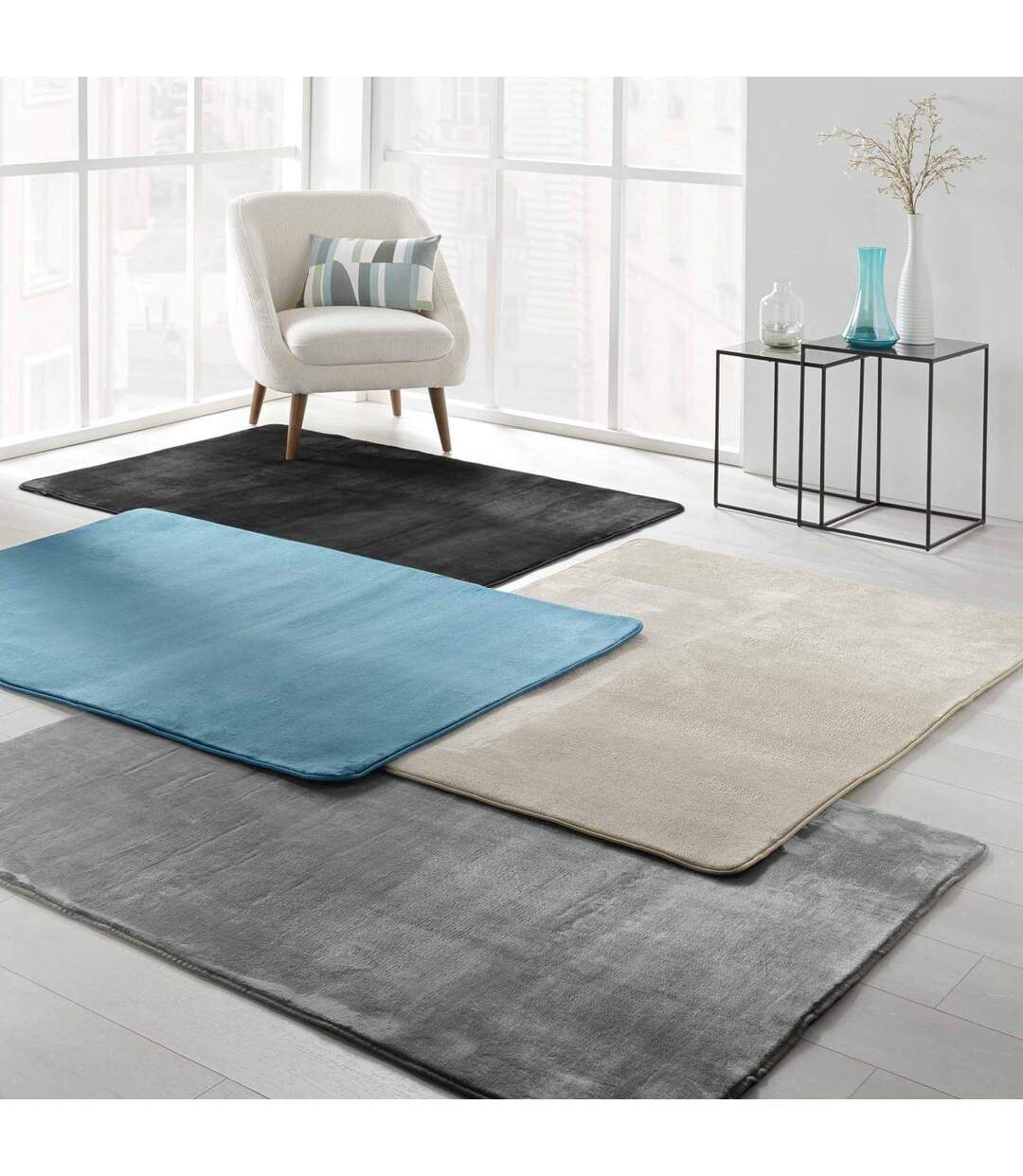 Tapis Uni en Flanelle Flanou 120x170cm Taupe-3