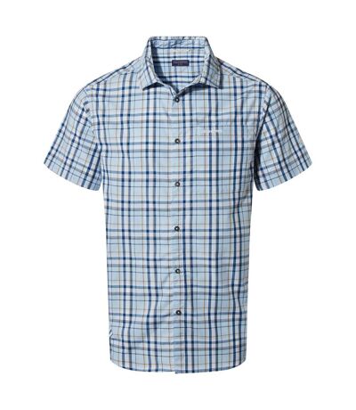Craghoppers Mens Vernon Checked Short-Sleeved Shirt (Harbour Blue)