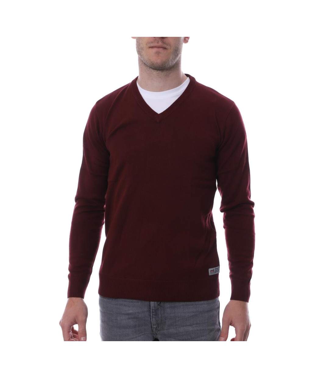 Pull over Bordeaux Homme Hungaria V NECK EDITION - M-1