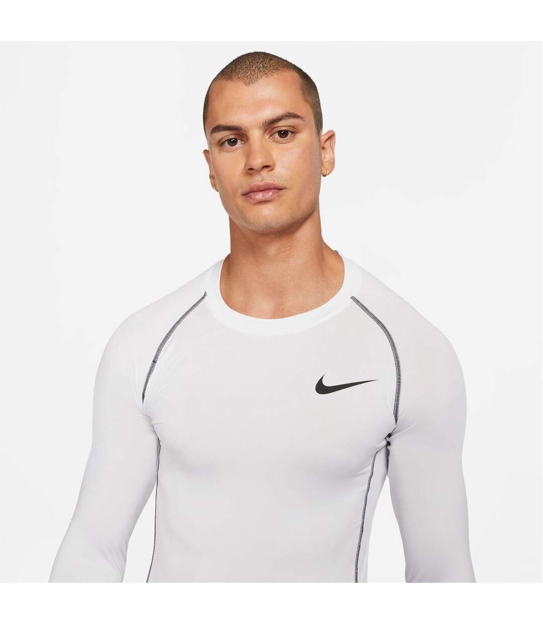 Mens Pro Core Long-sleeved T-shirt White Nike-3