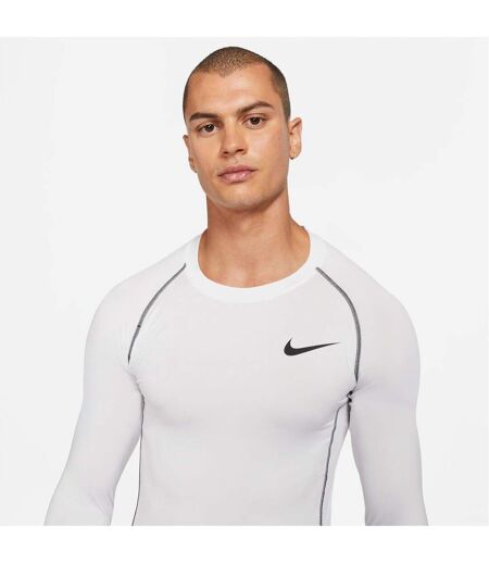 Mens Pro Core Long-sleeved T-shirt White Nike