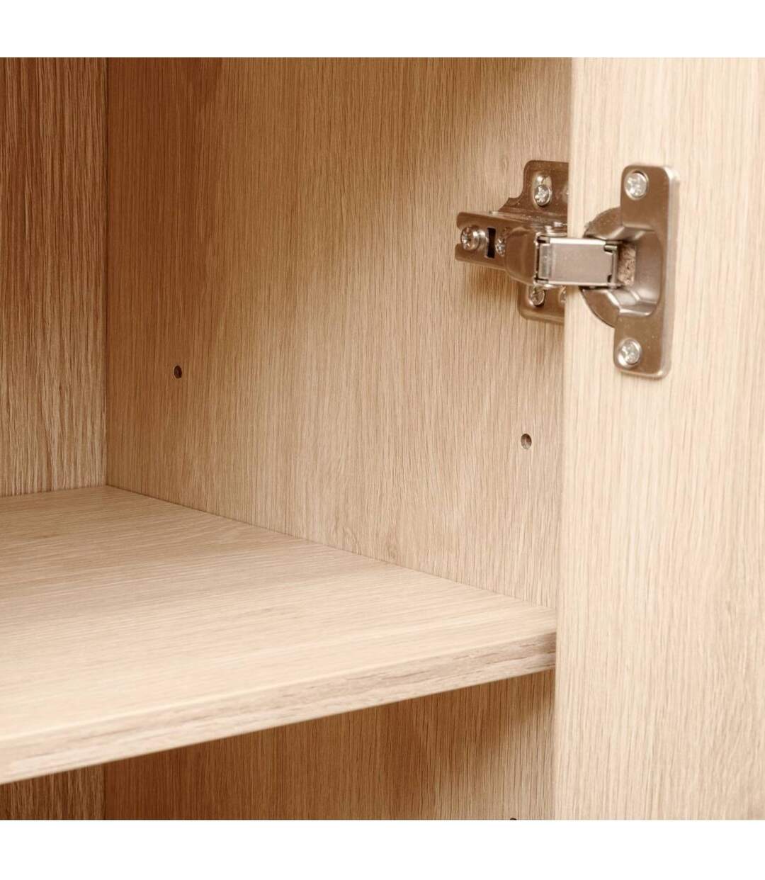 Colonne 2 portes effet bois naturel ABANA - Beige-4