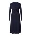Robe Portefeuille Manches Longues Eulo Femme Bleu Foncé Boss-2