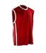 Spiro Mens Basketball Quick Dry Sleeveless Top (Red / White) - UTRW4778