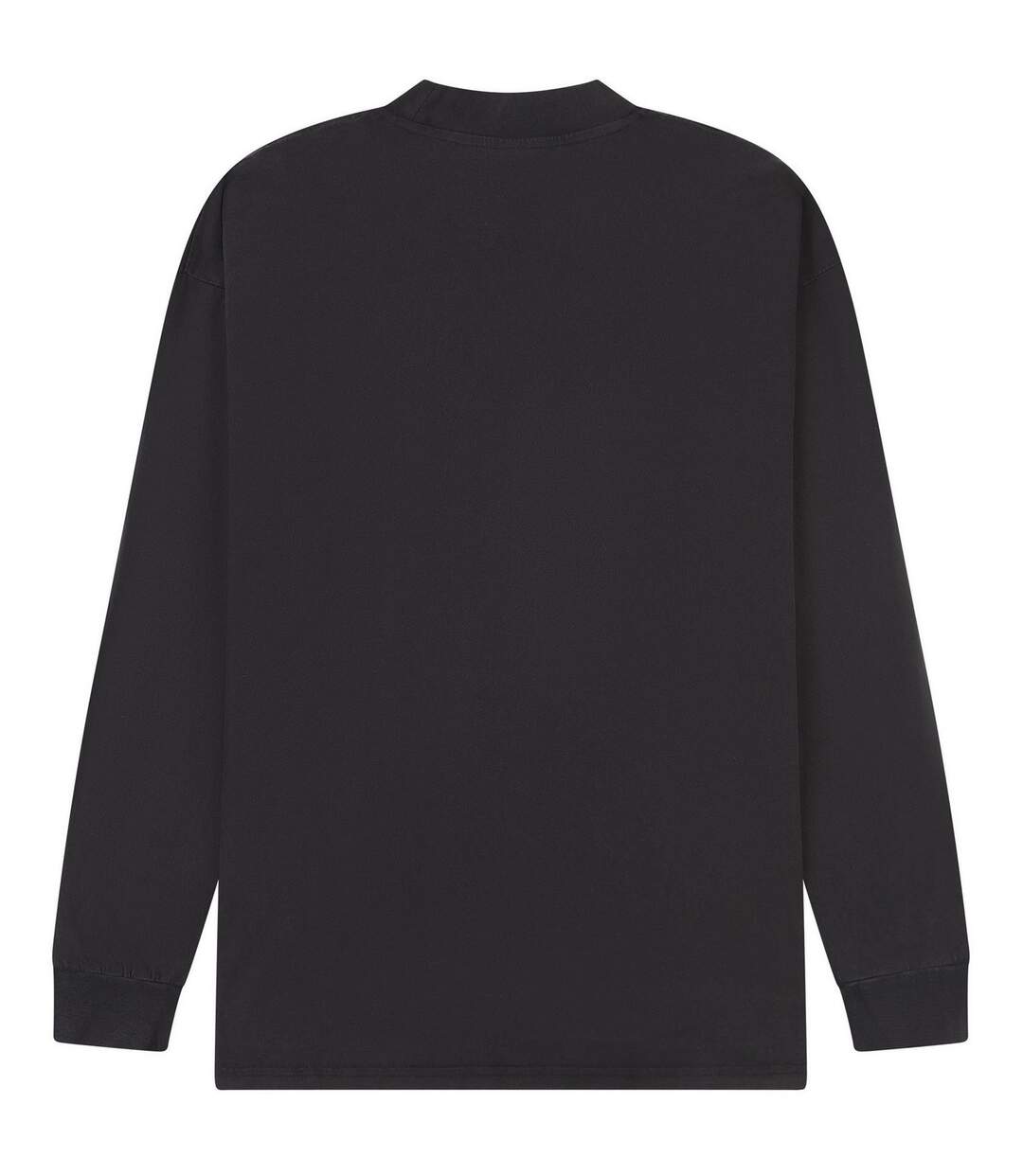 Mens acid wash combed ringspun cotton extended neckline oversized long-sleeved t-shirt acid black Casual Classics-2