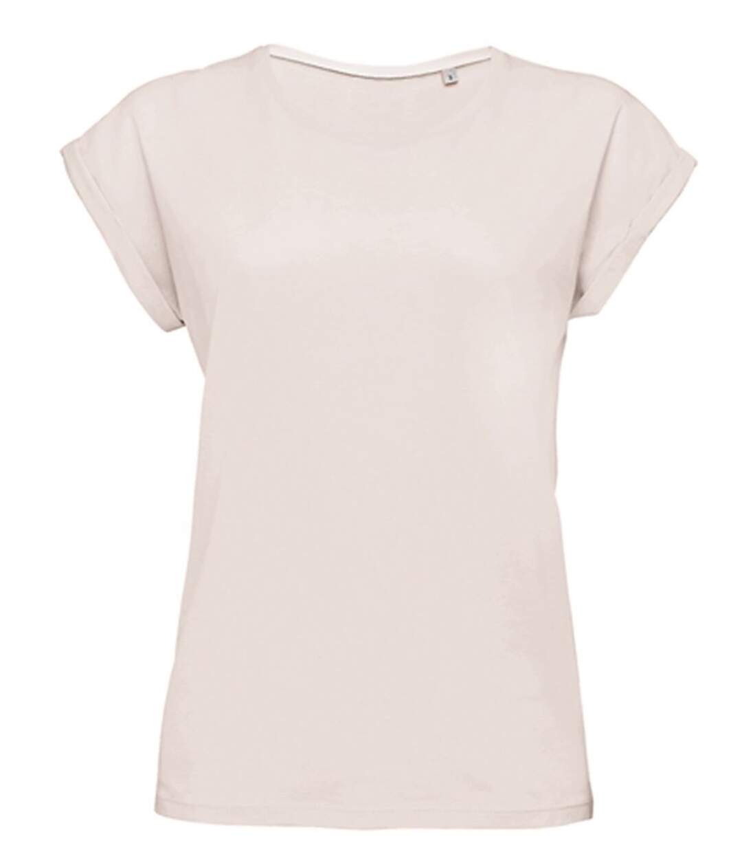 T-shirt manches courtes col rond - Femme - 01406 - rose crémeux-1