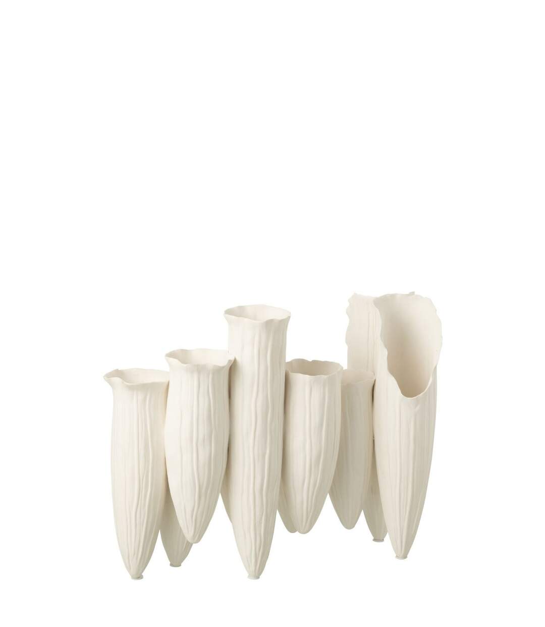 Vase Soliflore en Céramique Helix 34cm Blanc-2