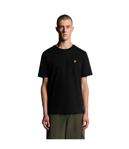 Mens Small Logo Cotton T-shirt Jet Black Lyle & Scott