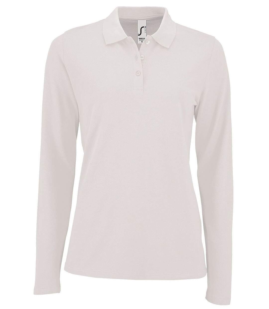 Polo manches longues - Femme - 02083 - blanc