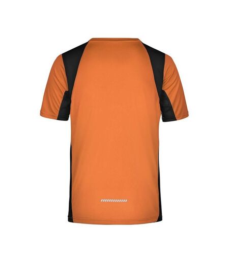 T-shirt Course À Pied Homme Orange Noir James And Nicholson