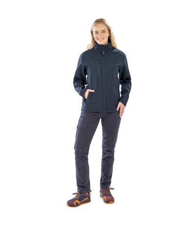 Womens/ladies Recycled 3 Layer Soft Shell Jacket Navy Result Genuine Recycled