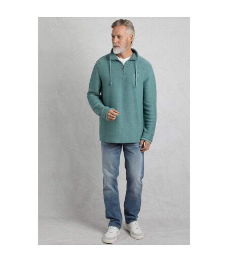 Mens cruiser macaroni quarter zip pullover mineral blue Weird Fish