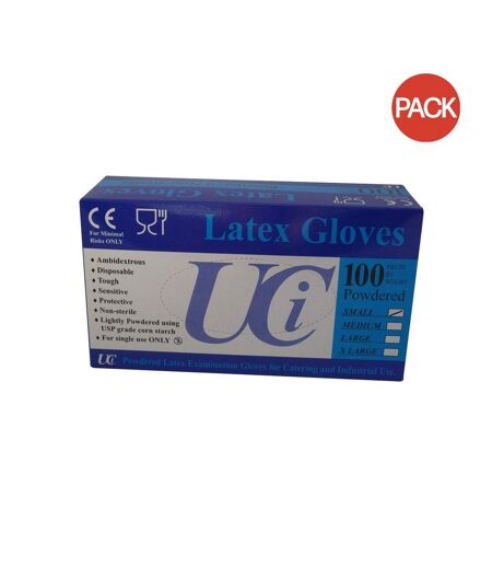 Unisex Adults Gloves Latex Examination Pack Of 100 (May Vary) (Small) - UTTL1262