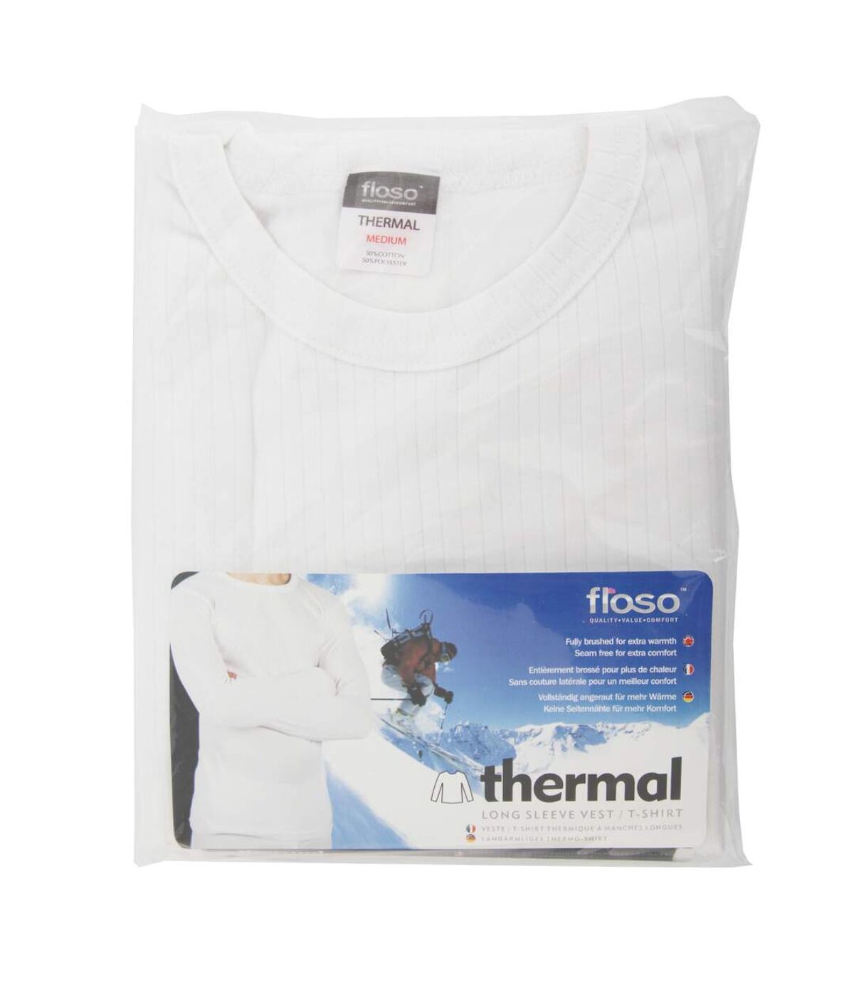 FLOSO - T-shirt thermique à manches longues - Homme (Blanc) - UTTHERM22