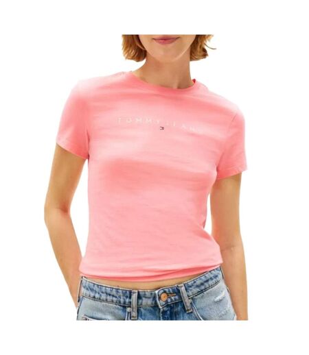 T-shirt rose femme tommy hilfiger linearp