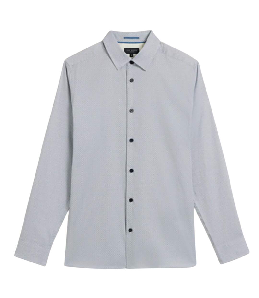 Mens Alham Geometric Long-sleeved Shirt Navy Ted Baker-1