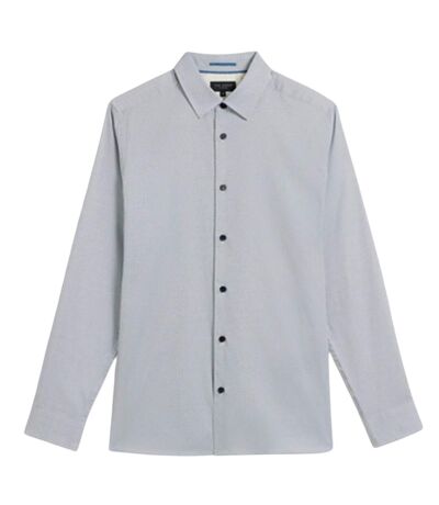 Mens Alham Geometric Long-sleeved Shirt Navy Ted Baker