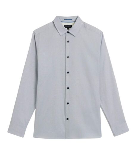 Mens Alham Geometric Long-sleeved Shirt Navy Ted Baker