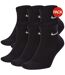 Lot De 6  Socquettes Motif/style Swoosh Homme Noir Blanc Nike-1