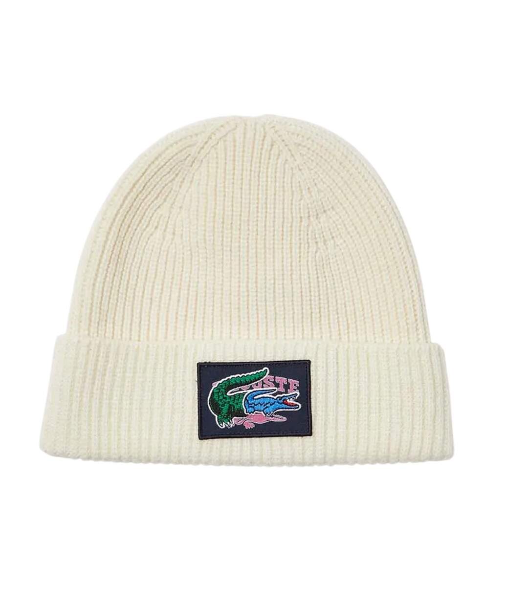 Ensemble Écharpe Et Bonnet Crème Lacoste-2