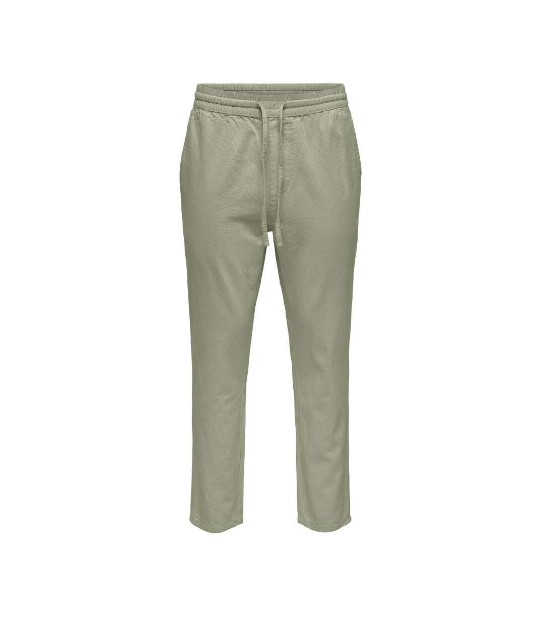 Pantalon Vert Homme ONLY & SONS Cot Lin - L-1