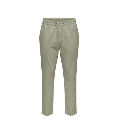 Pantalon Vert Homme ONLY & SONS Cot Lin - L