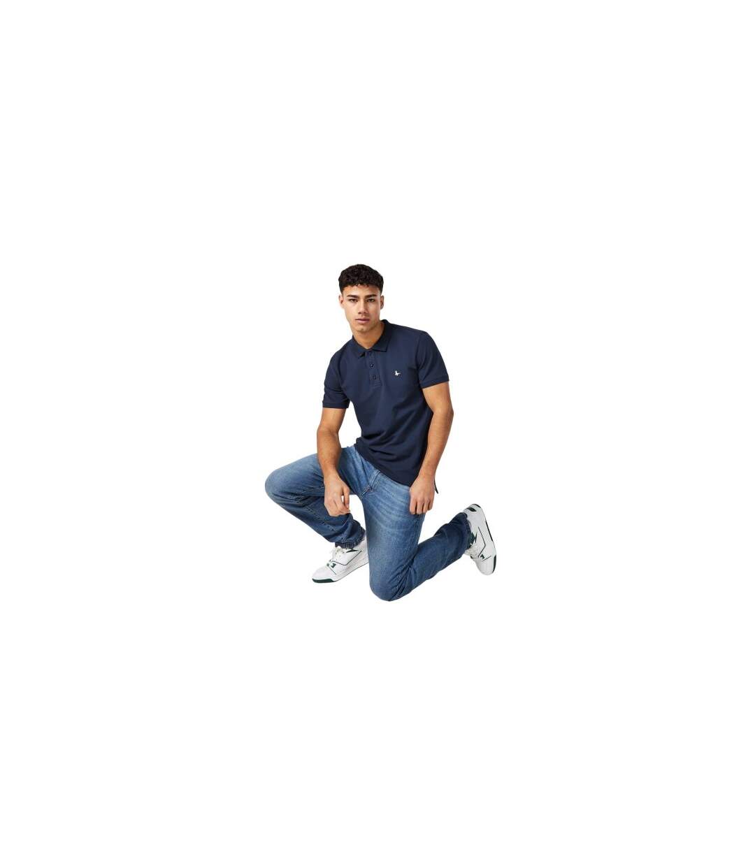 Mens Eaton Stretch Polo Shirt Navy Jack Wills-1