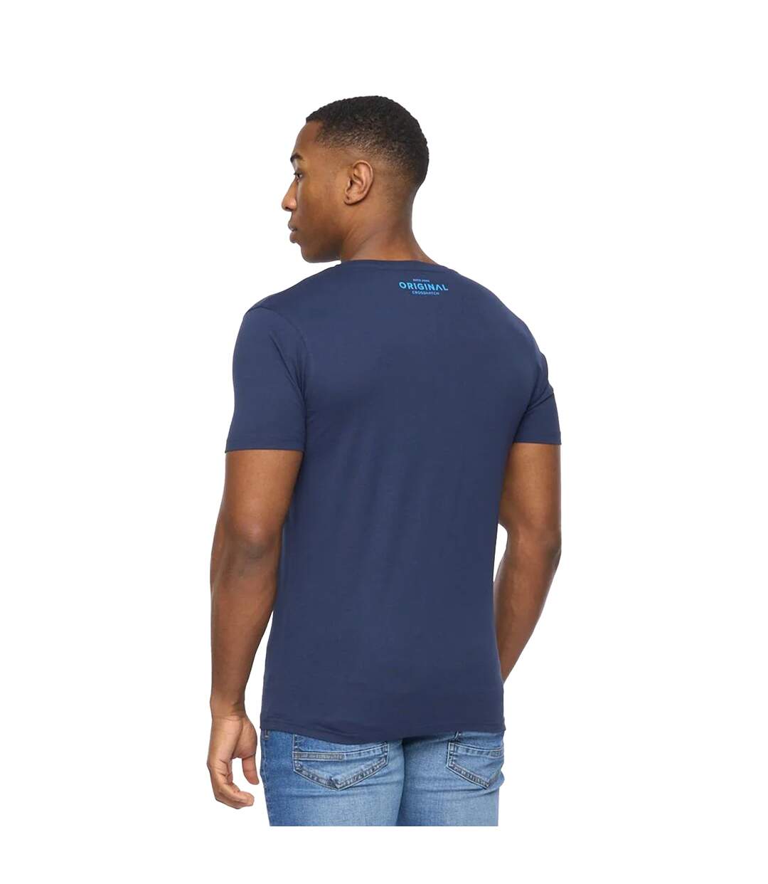 Mens Offaxis T-shirt Navy Crosshatch-3