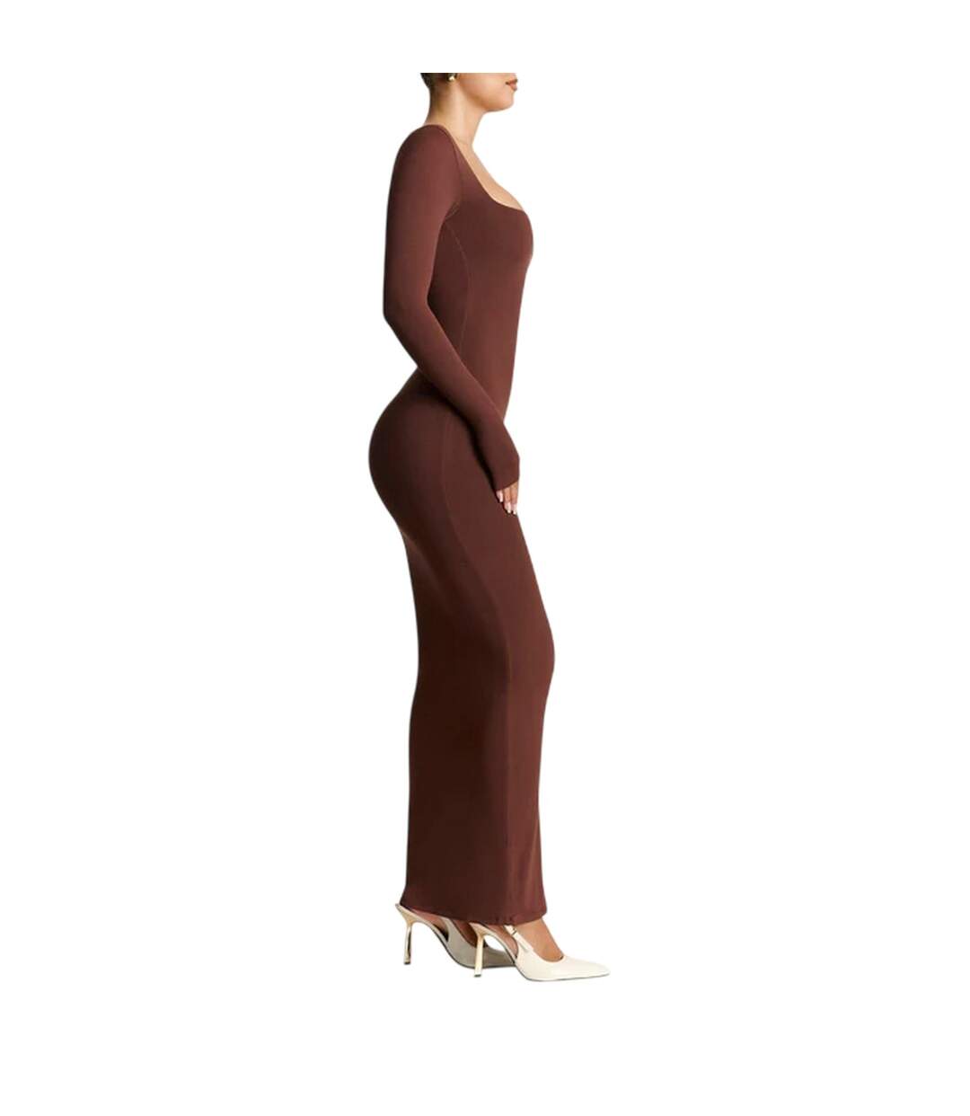 Robe Longue Sculpt Femme Marron Ward-4