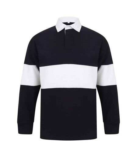 Unisex Adult Panelled Rugby Shirt Navy White Front Row