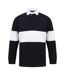Unisex Adult Panelled Rugby Shirt Navy White Front Row-1