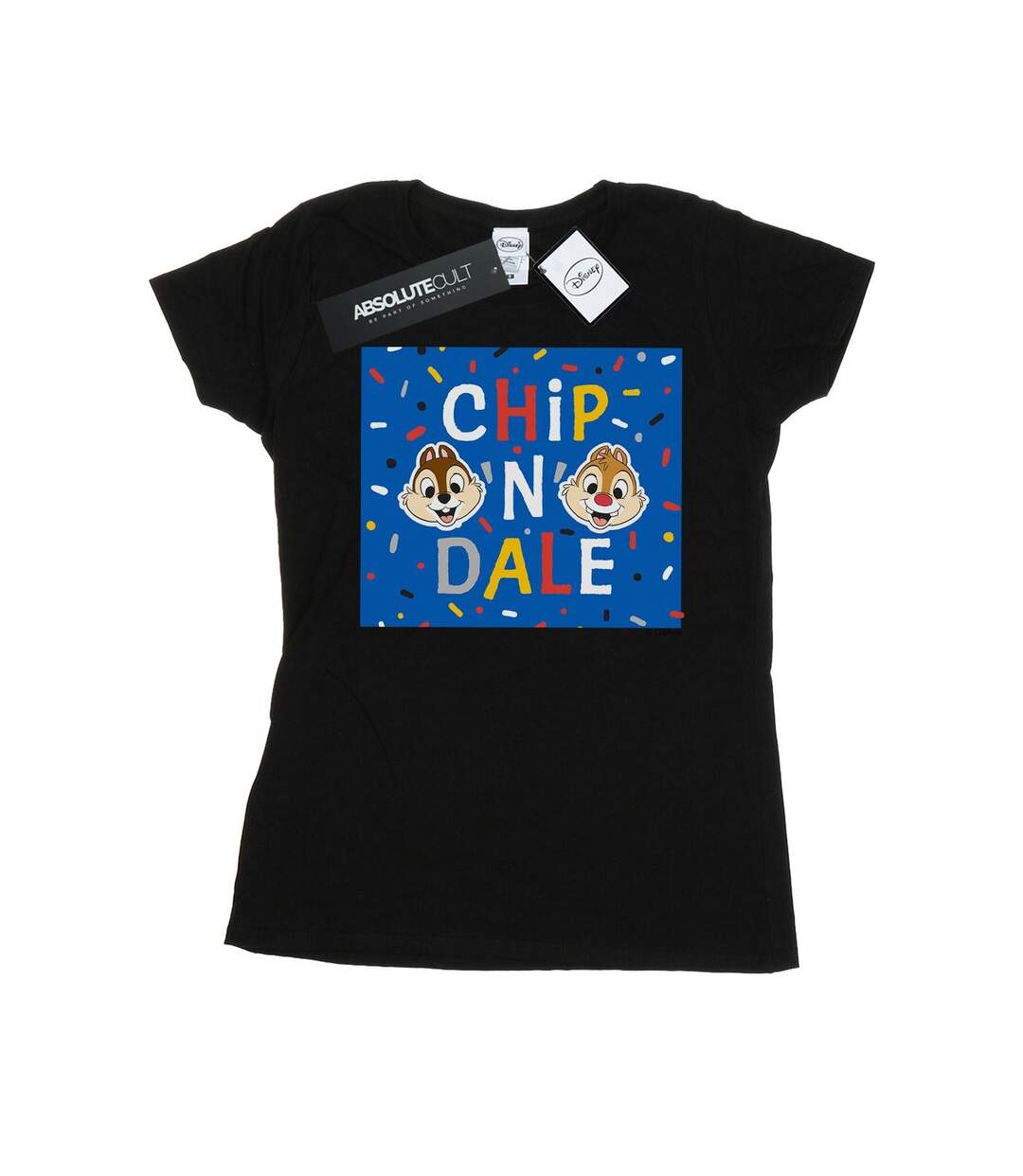 Disney T-shirt coton Chip N Dale bleu à armature, Femme/Ladies (Noir) - UTBI32012-1