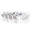 Salon de jardin en aluminium et verre White star Table + 8 fauteuils + 4 chaises