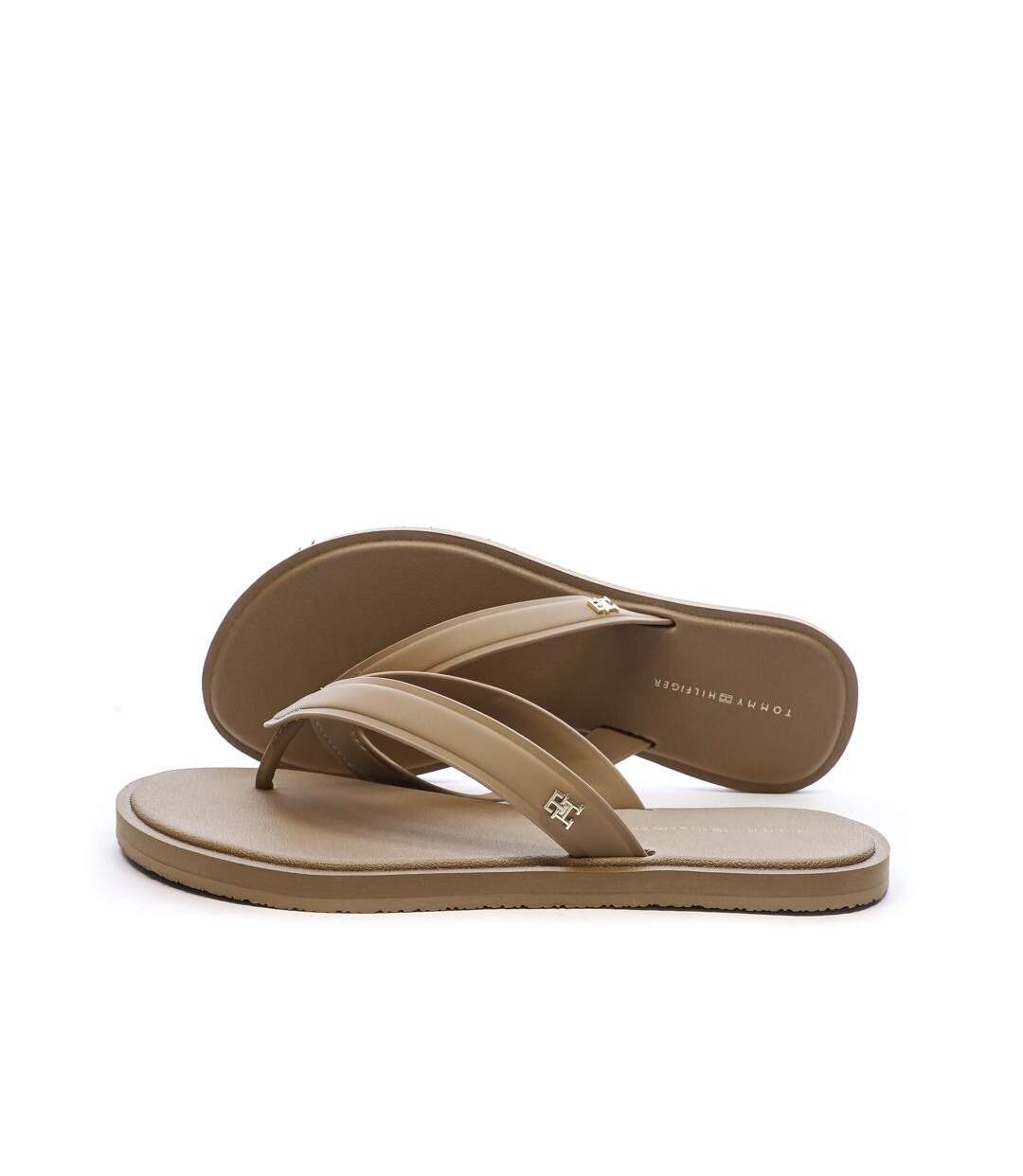 Tongs beige femme tommy hilfiger scandi premium-1