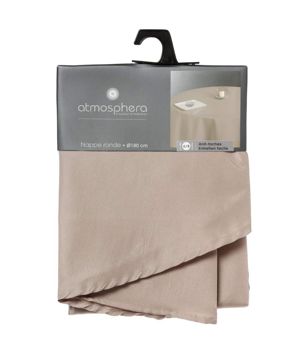 Nappe Antitache Ronde Unie 180cm Lin-4