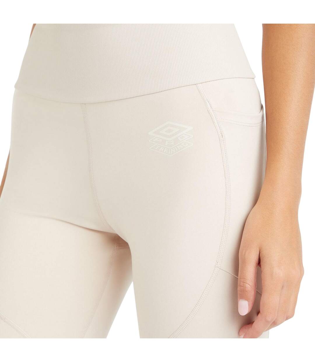 Womens/ladies Pro Training Snug Fit 7/8 Leggings Silver Grey Umbro-4