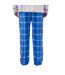 Mens Organic Cotton Checked Lounge Pants Blue Loungers-3