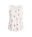 Womens/ladies Dog Print Sleeveless Pyjama Top Off White PJ Salvage-2