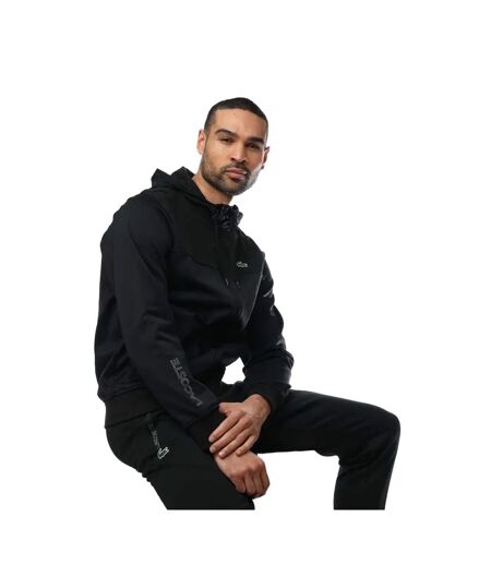 Sweat à capuche homme noir Lacoste