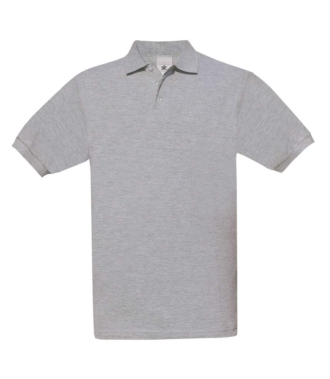 Mens safran polo shirt heather grey B&C