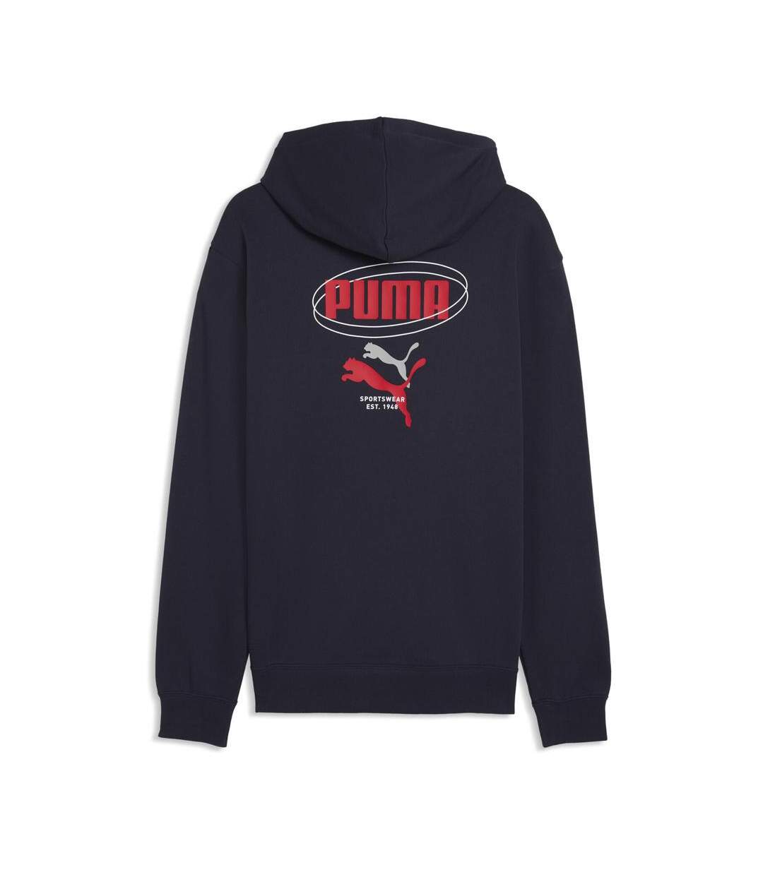 Sweat marine/rouge homme puma ess logo-2