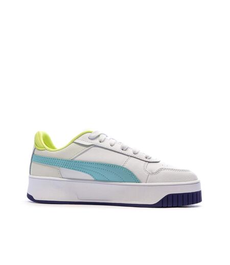Baskets blanc/vert femme puma carina