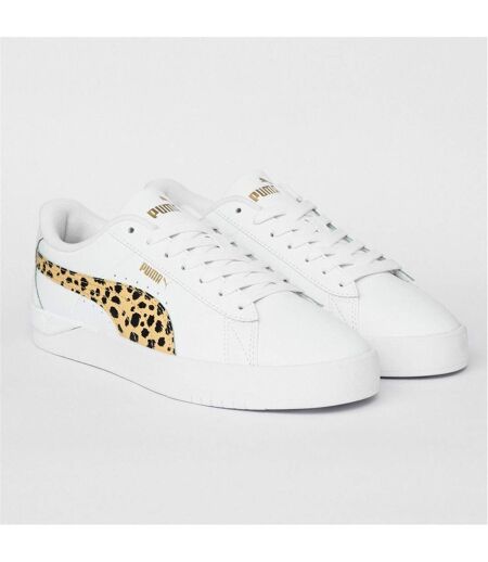 Womens/ladies Jada Platform Trainers White Leopard Puma