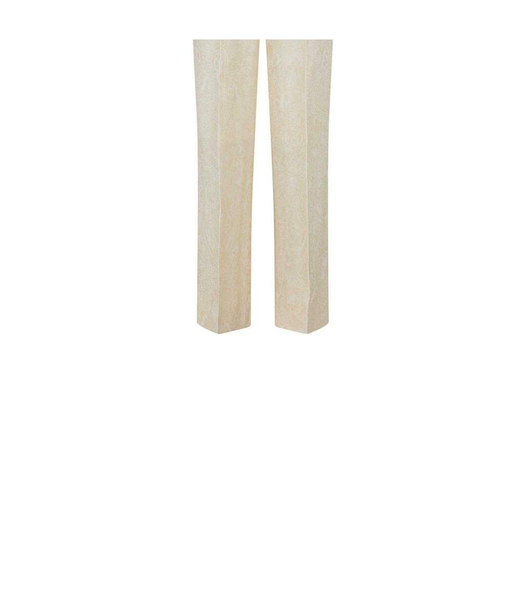 Womens/ladies Fresco Paisley Straight Trousers Coconut Off White-3
