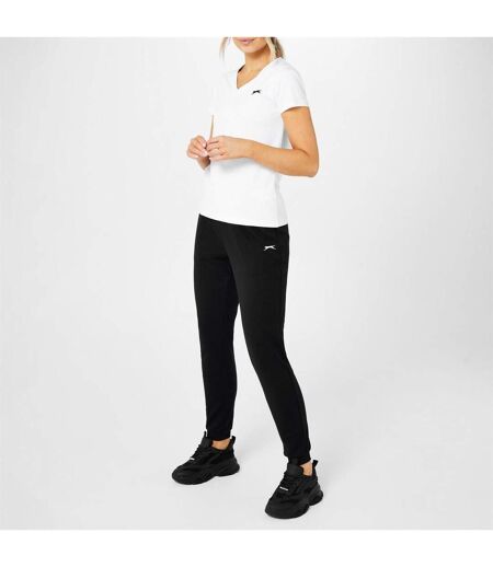 Womens/ladies Interlock Jogging Bottoms Black Slazenger
