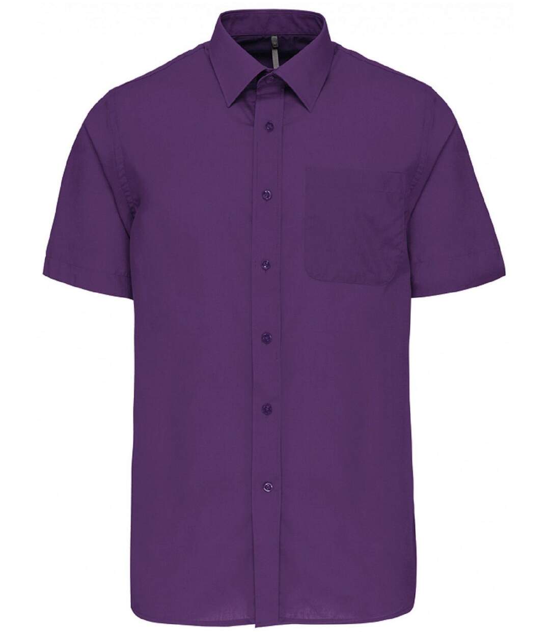 Chemise popeline manches courtes - K551- violet pourpre - homme