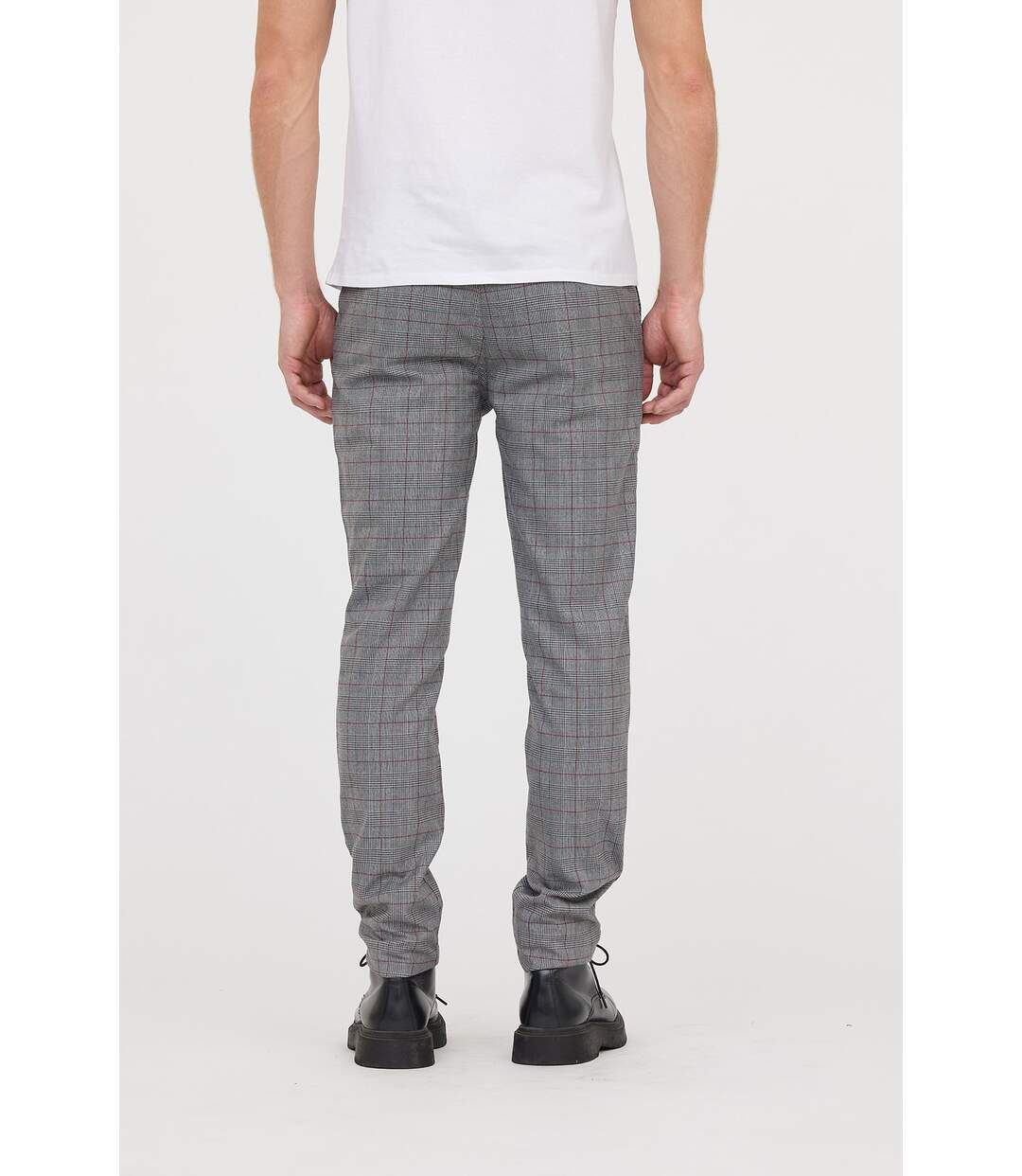 Pantalon chino NEILS Gris / Bordeaux L32-4