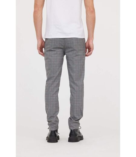 Pantalon chino NEILS Gris / Bordeaux L32