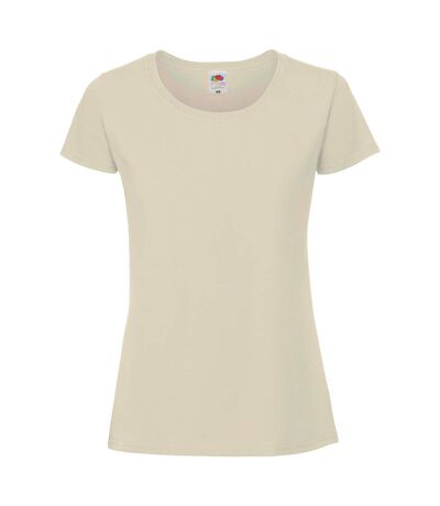 Womens/ladies premium ringspun cotton lady fit t-shirt desert sand Fruit of the Loom