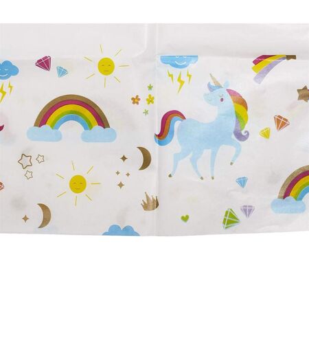 Nappe en Papier Licorne 137x183cm Blanc